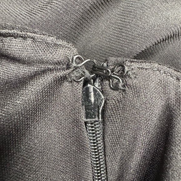 Karina Black Draped One Shoulder Rhinestone Dress - Picture 9 of 15